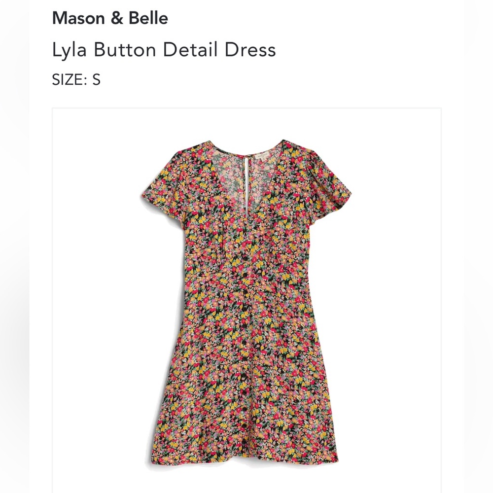 Mason & Belle Layla Button Detail Floral dress